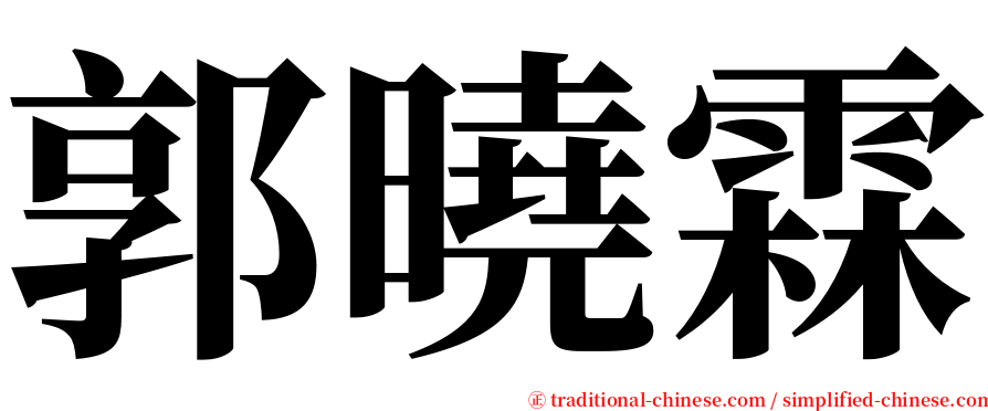 郭曉霖 serif font