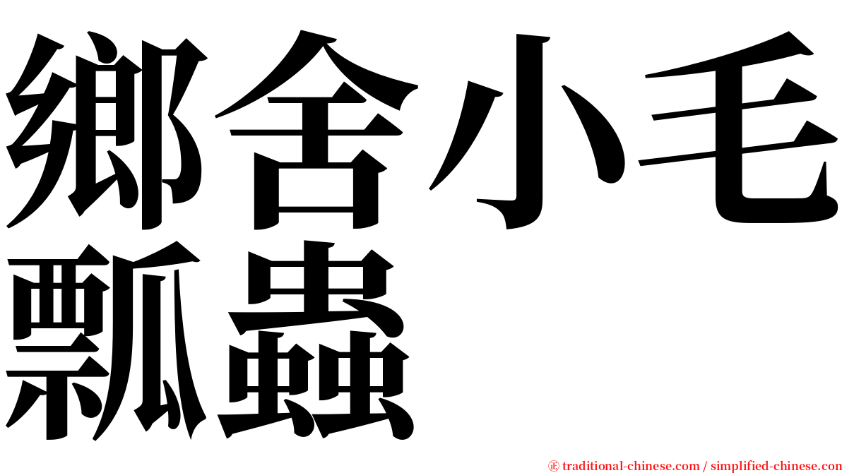 鄉舍小毛瓢蟲 serif font