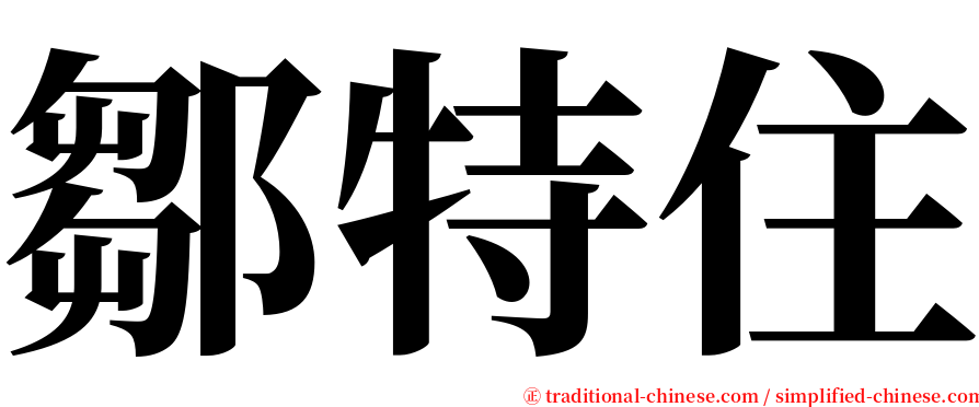 鄒特住 serif font