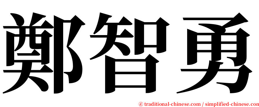 鄭智勇 serif font