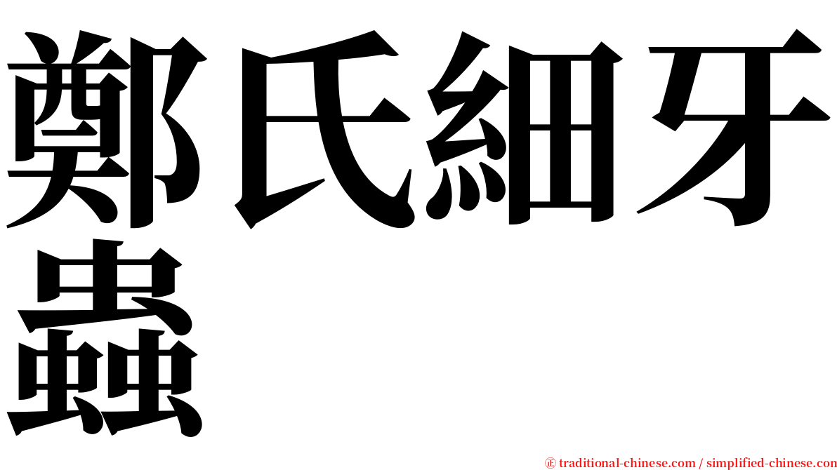 鄭氏細牙蟲 serif font