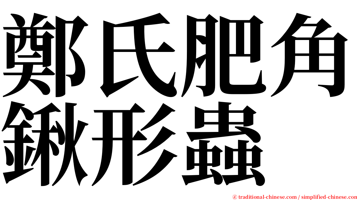 鄭氏肥角鍬形蟲 serif font