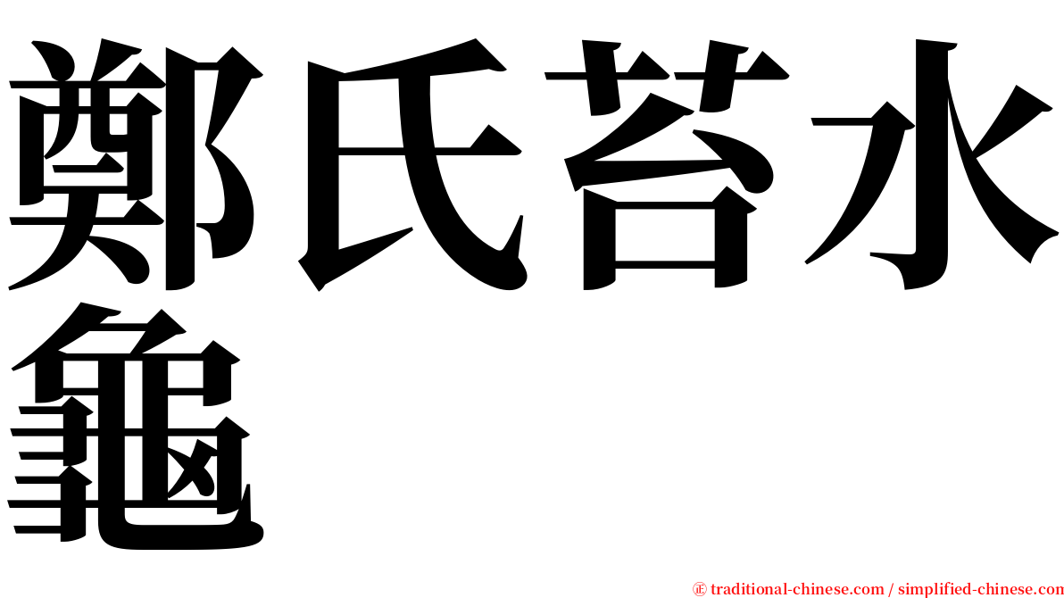 鄭氏苔水龜 serif font