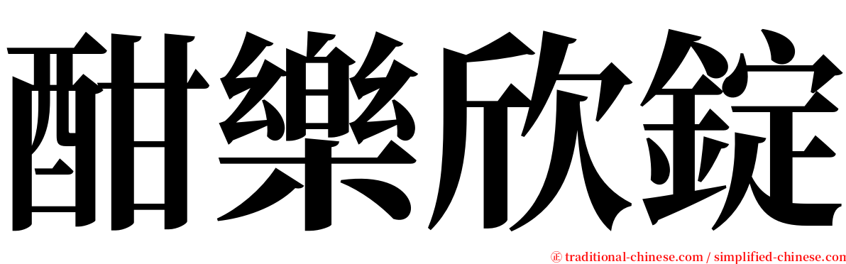 酣樂欣錠 serif font