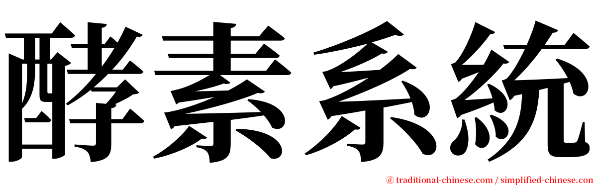 酵素系統 serif font