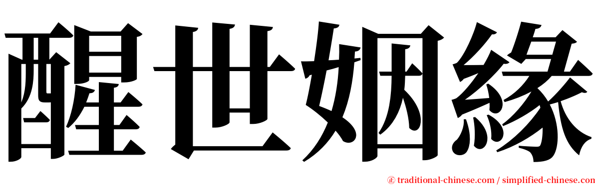 醒世姻緣 serif font