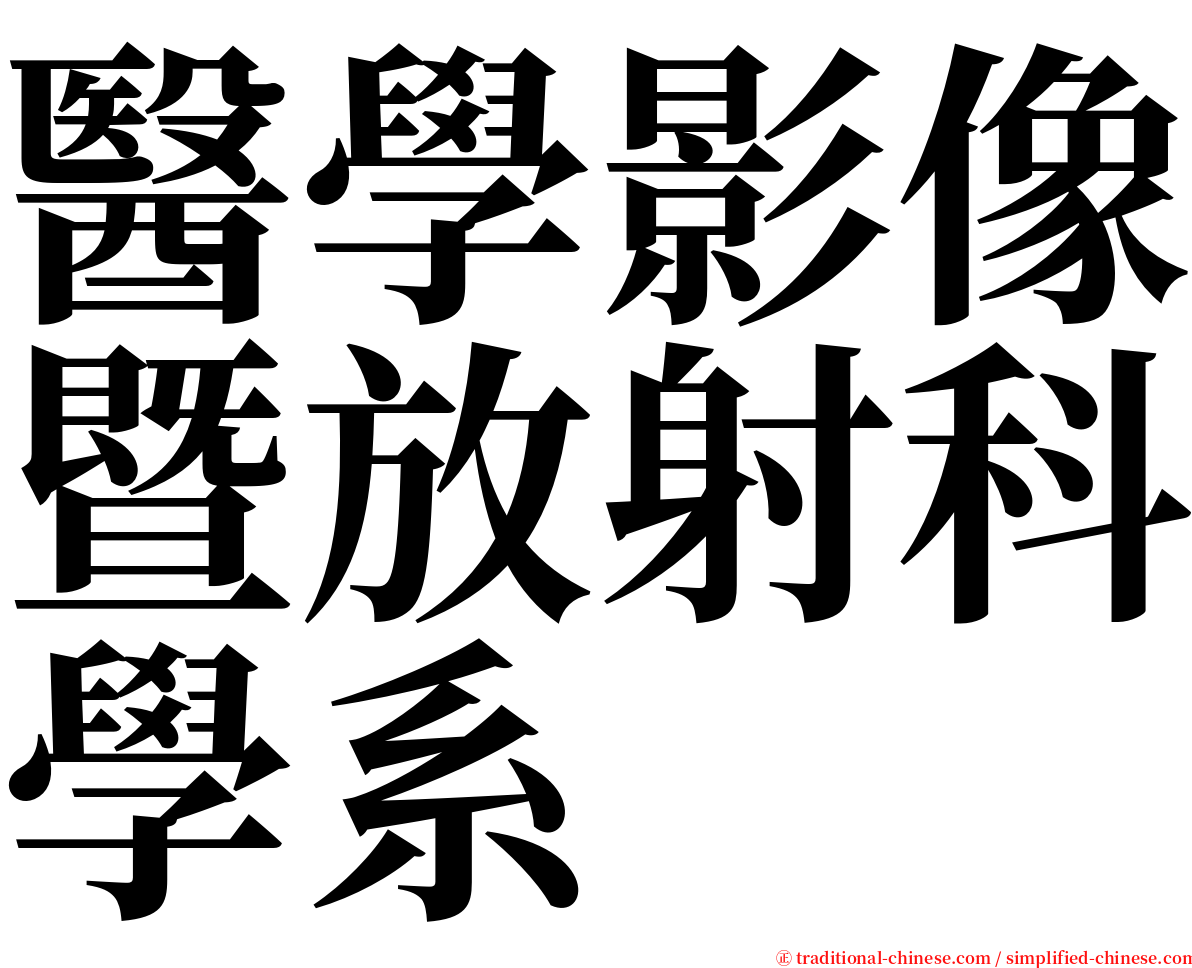 醫學影像暨放射科學系 serif font