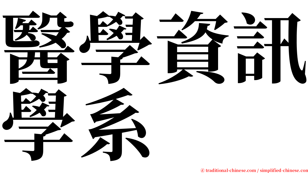 醫學資訊學系 serif font