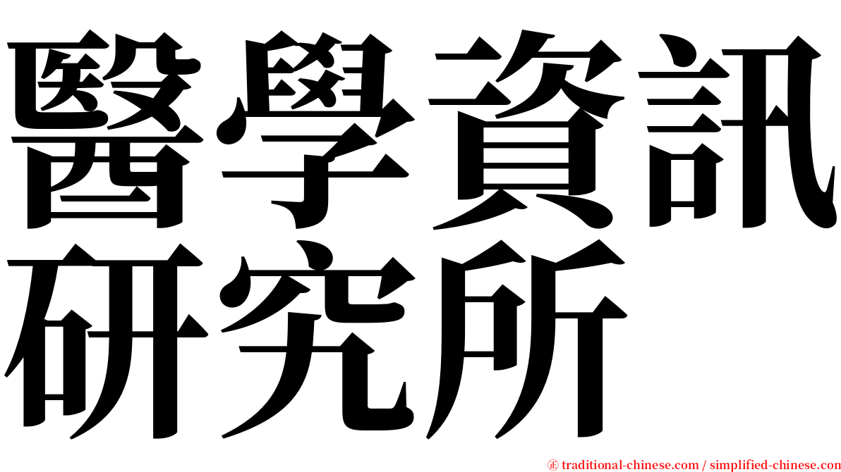 醫學資訊研究所 serif font