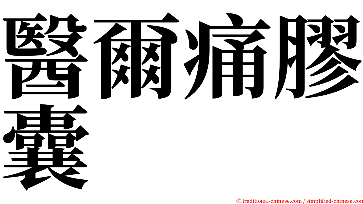 醫爾痛膠囊 serif font