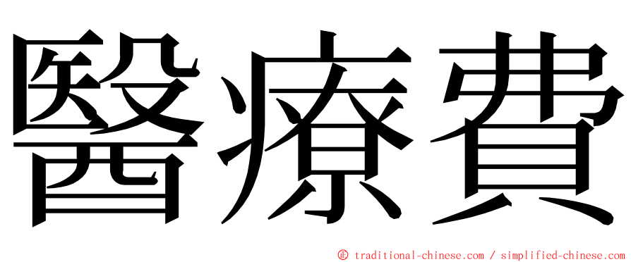 醫療費 ming font