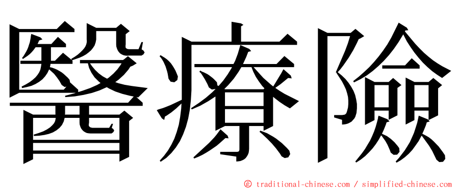 醫療險 ming font