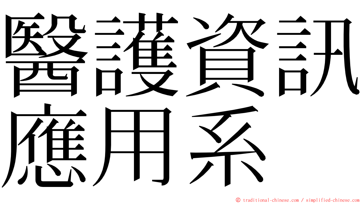 醫護資訊應用系 ming font