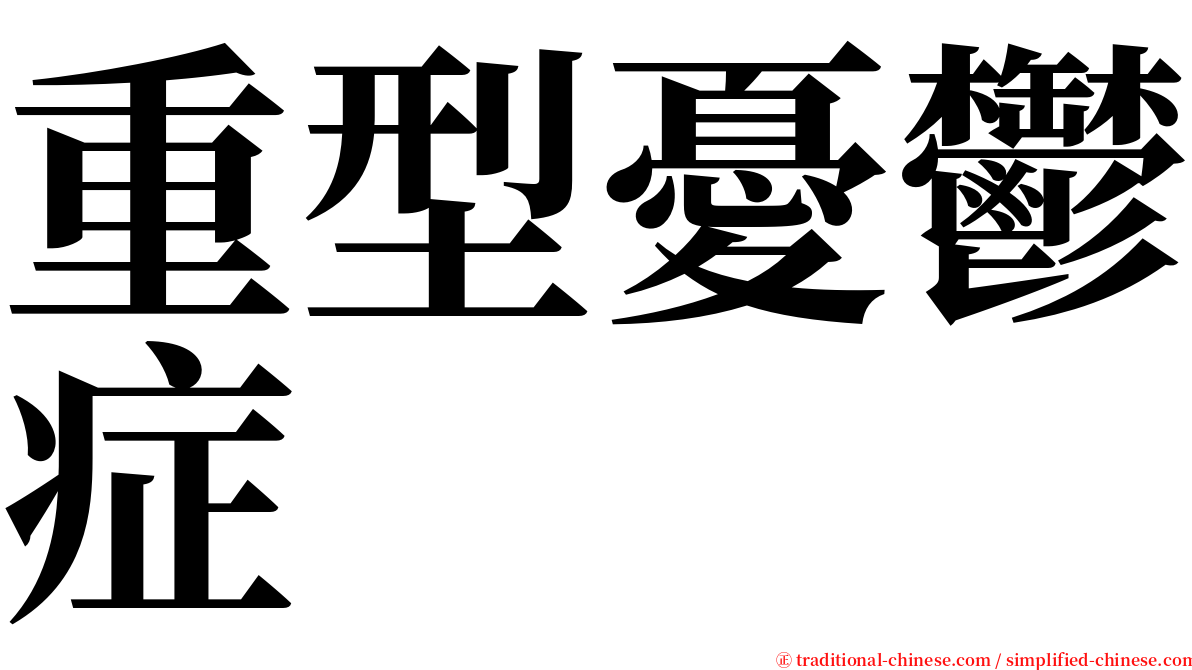 重型憂鬱症 serif font