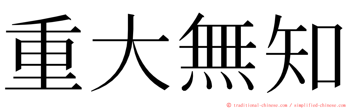 重大無知 ming font