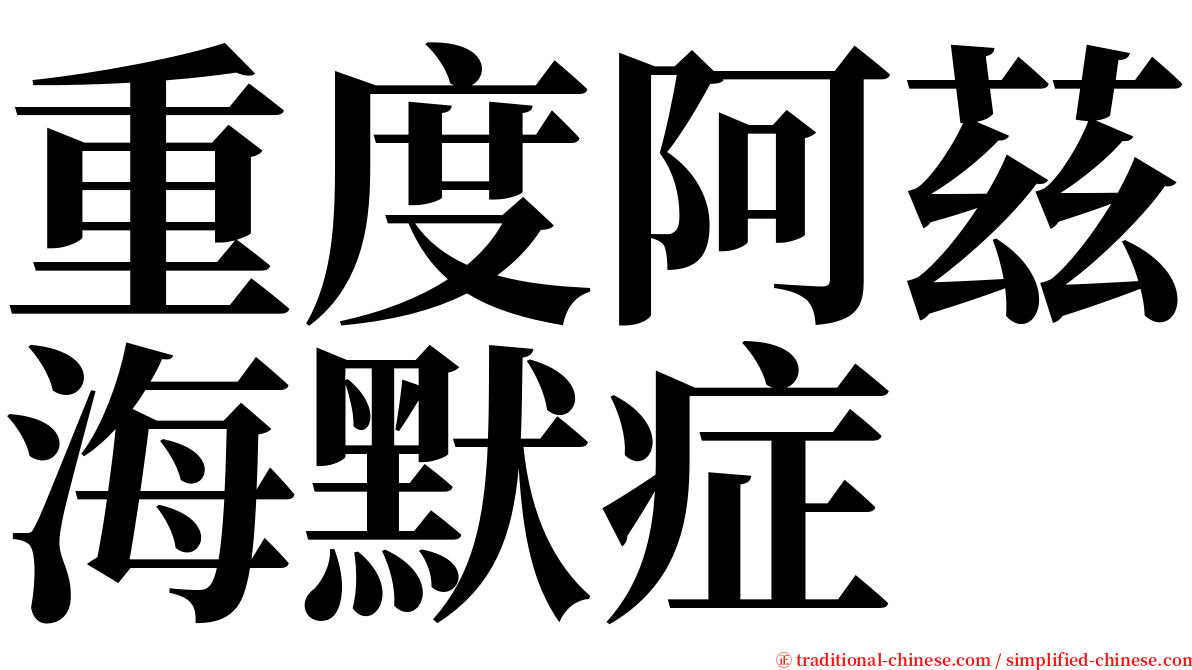 重度阿茲海默症 serif font