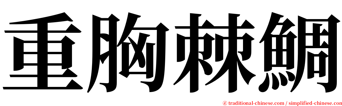 重胸棘鯛 serif font