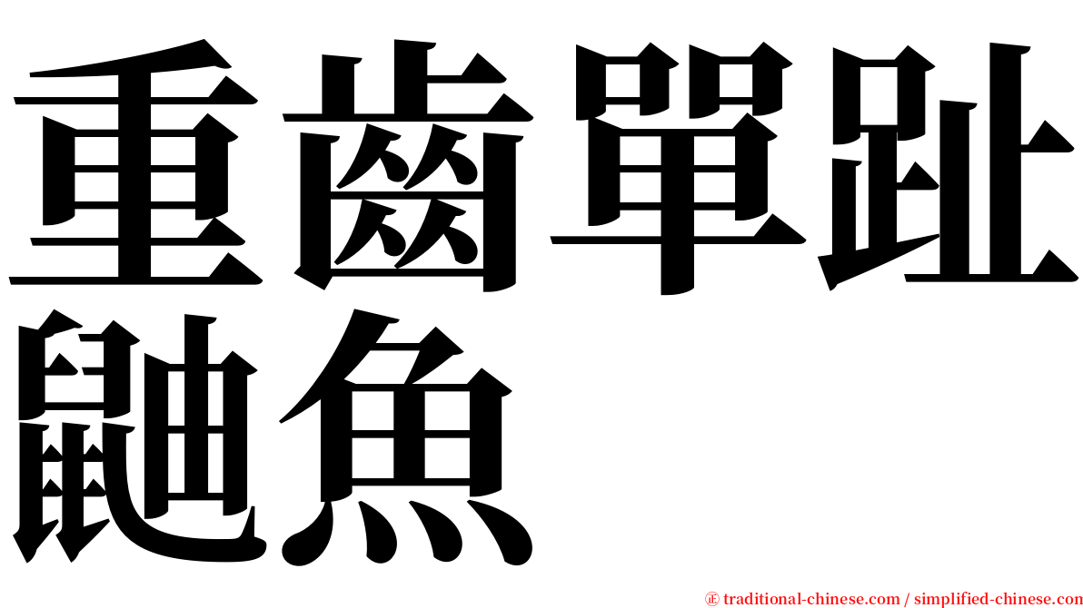 重齒單趾鼬魚 serif font