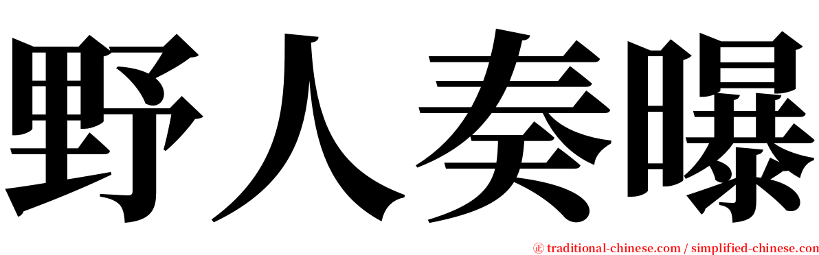 野人奏曝 serif font