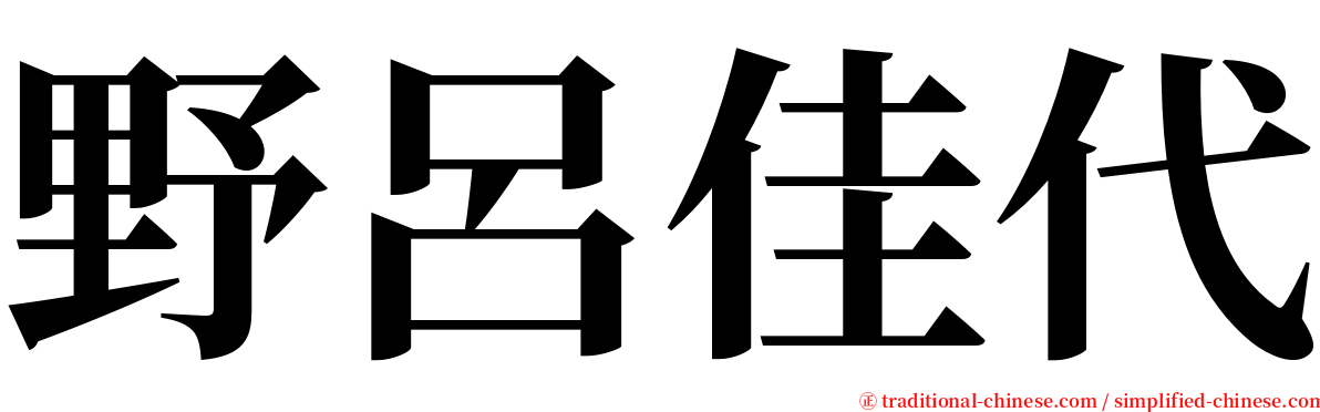 野呂佳代 serif font
