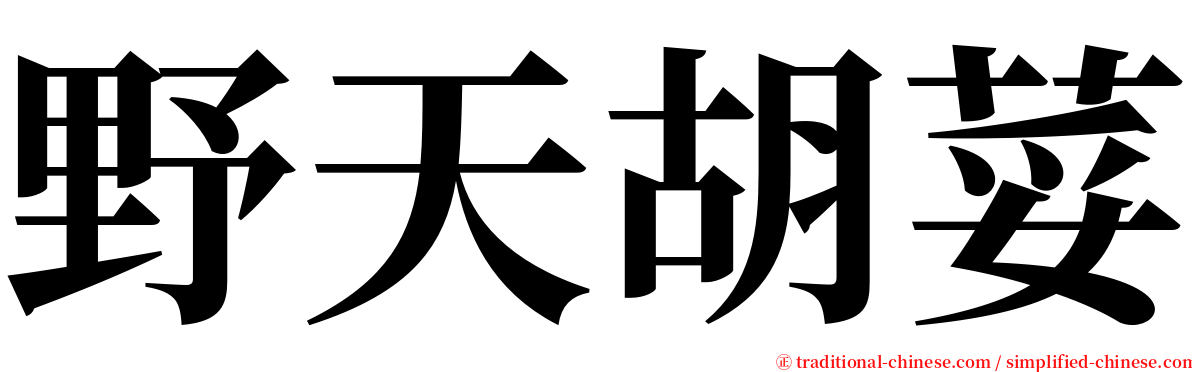 野天胡荽 serif font