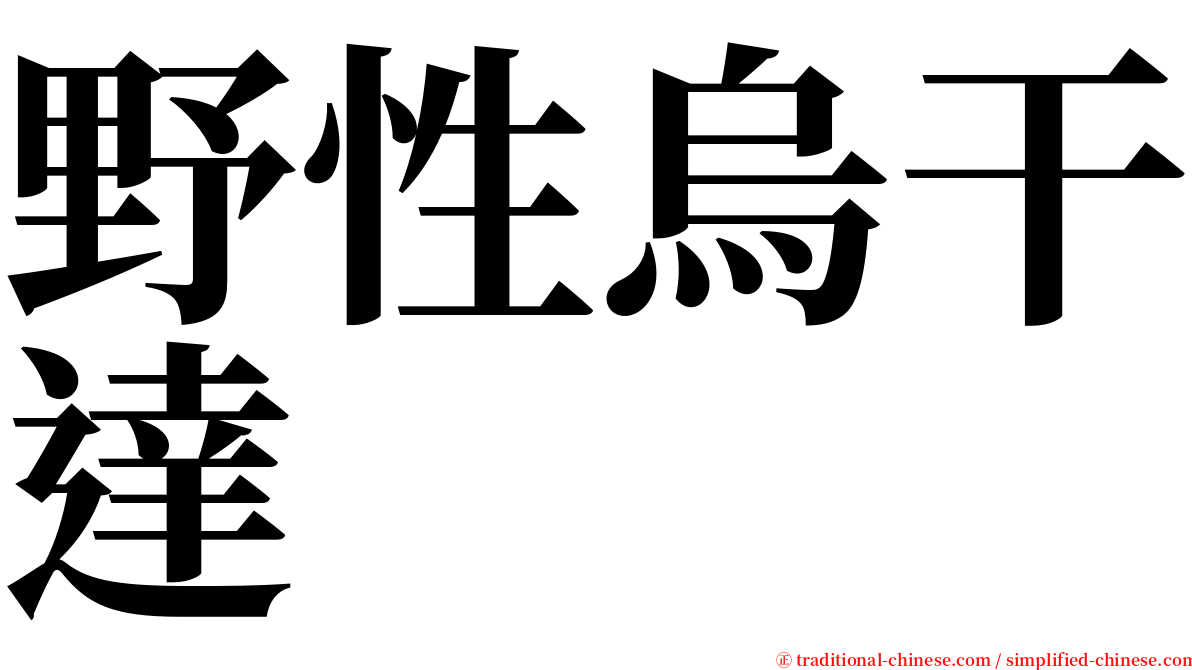 野性烏干達 serif font