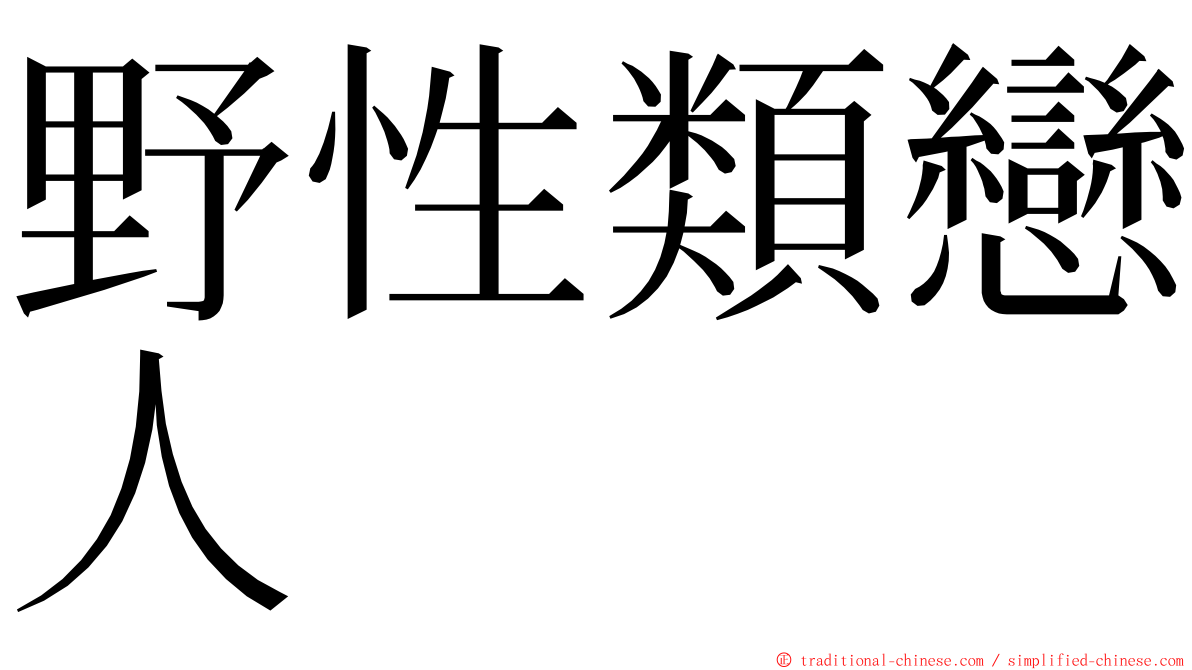 野性類戀人 ming font