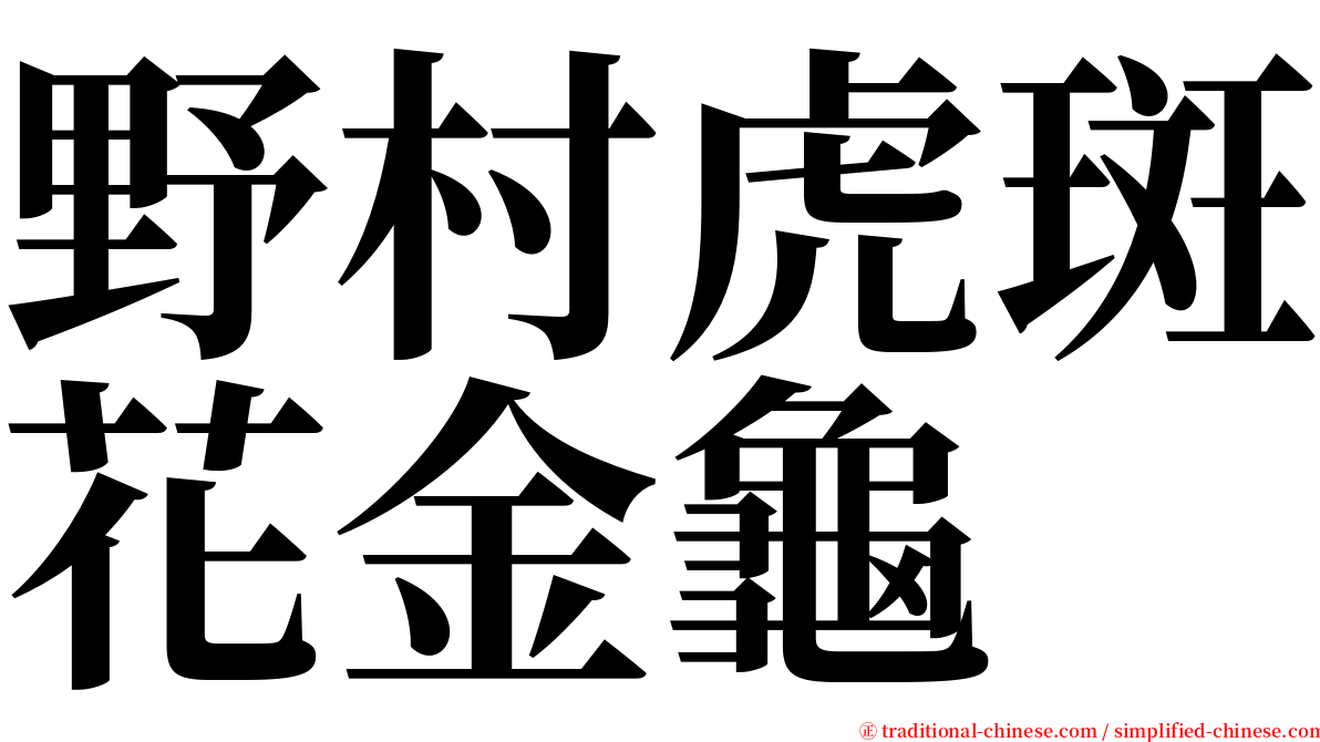野村虎斑花金龜 serif font