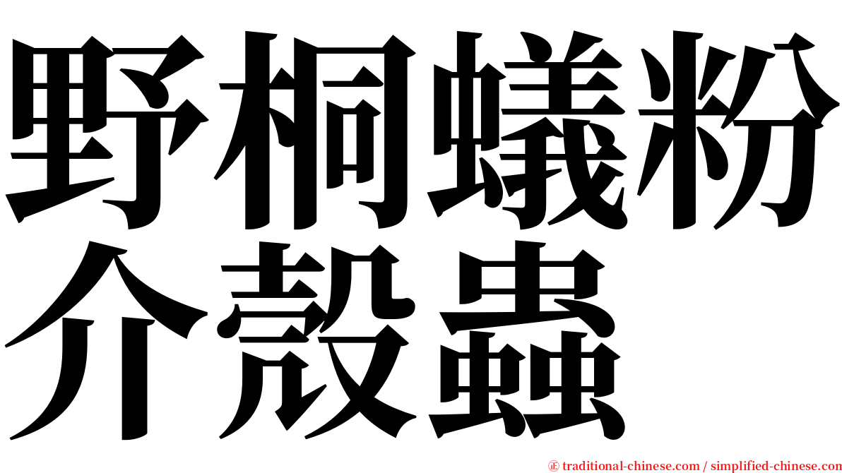 野桐蟻粉介殼蟲 serif font