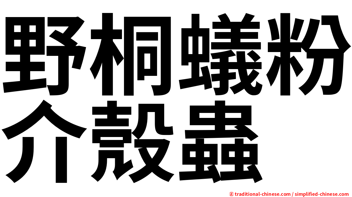 野桐蟻粉介殼蟲