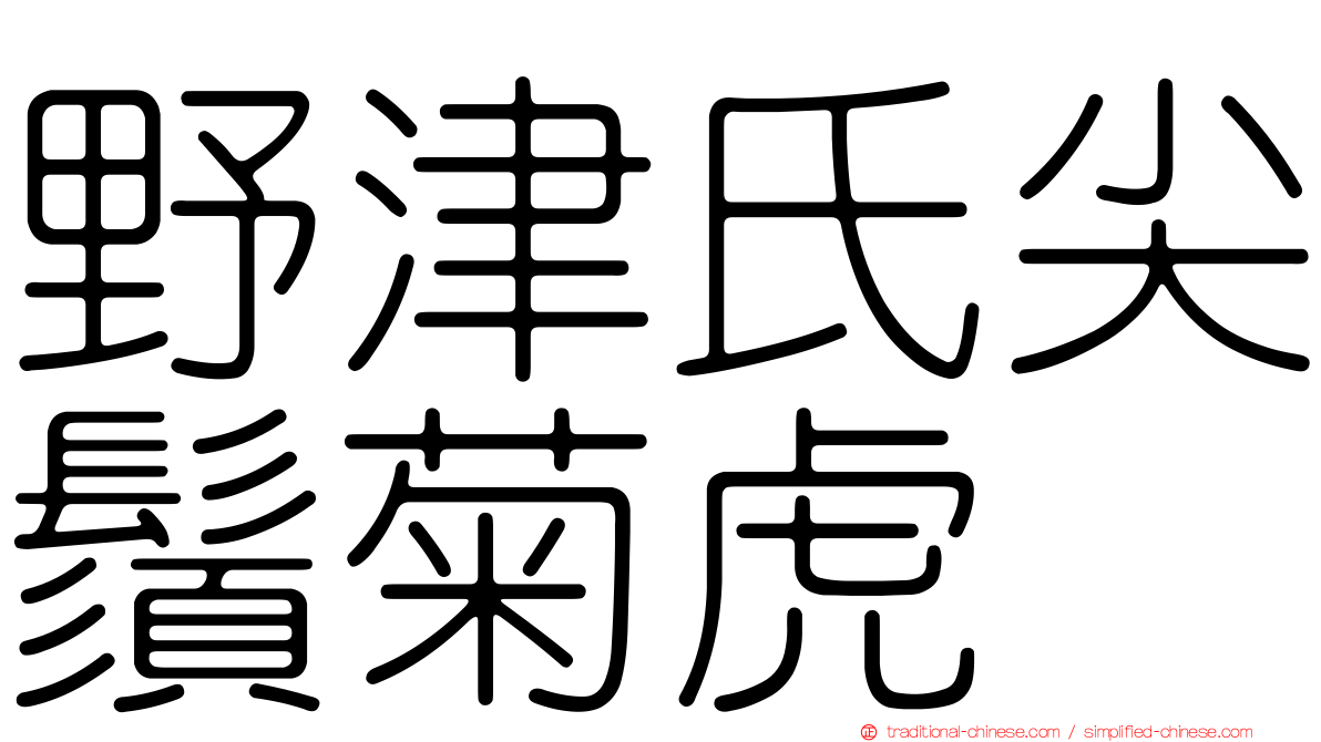 野津氏尖鬚菊虎