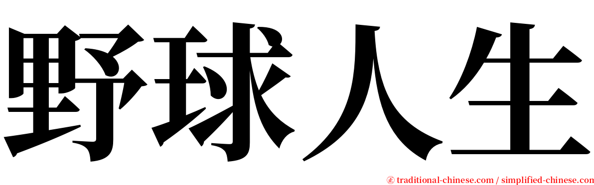 野球人生 serif font