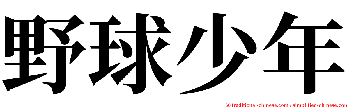 野球少年 serif font