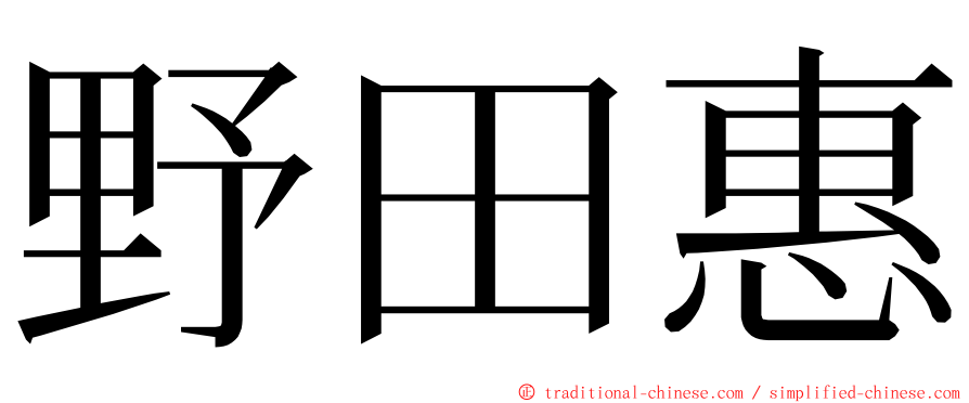 野田惠 ming font