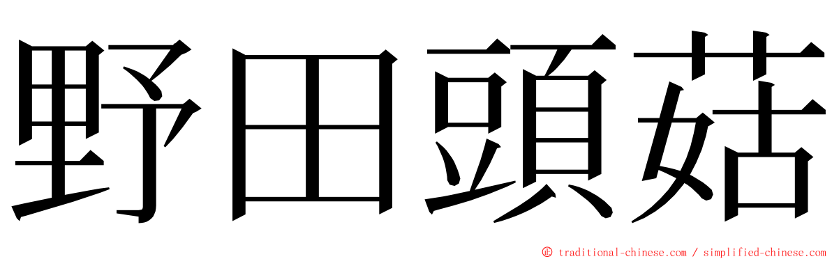野田頭菇 ming font