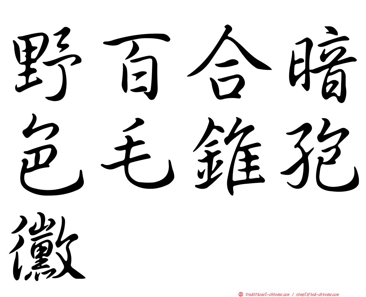 野百合暗色毛錐孢黴