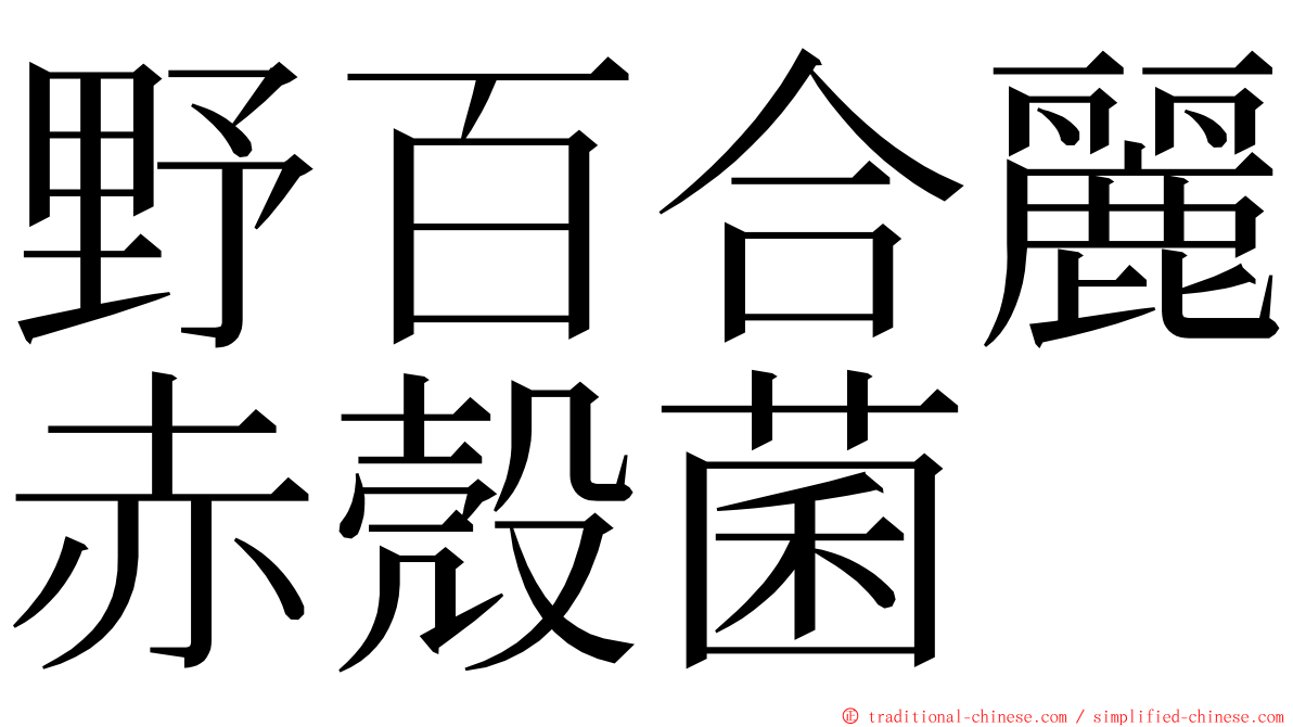 野百合麗赤殼菌 ming font