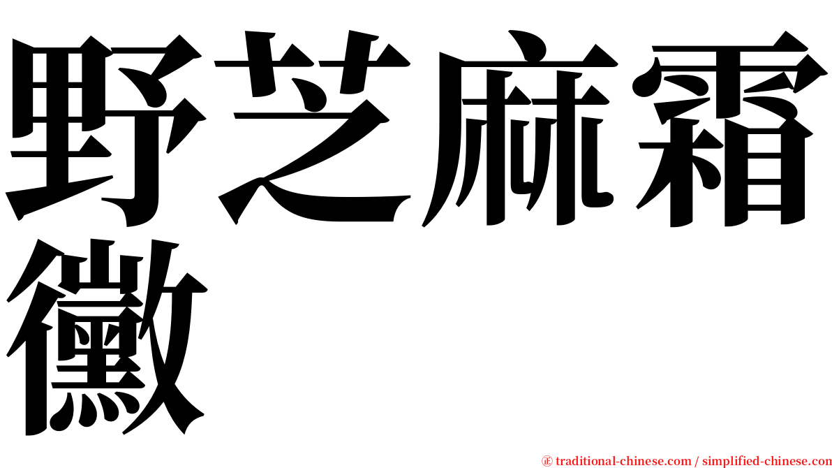 野芝麻霜黴 serif font