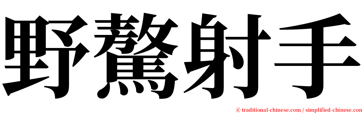 野驁射手 serif font