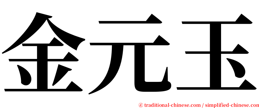金元玉 serif font