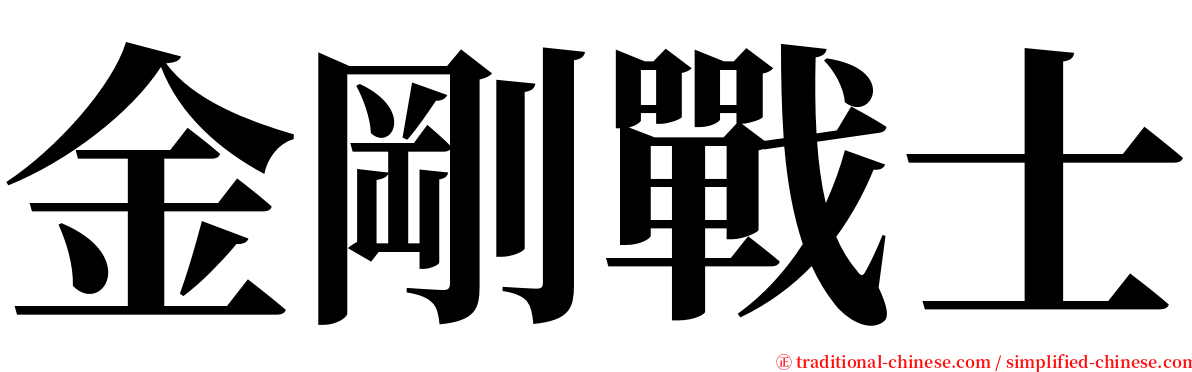 金剛戰士 serif font