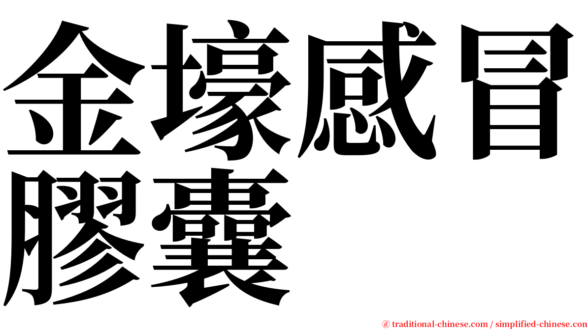 金壕感冒膠囊 serif font