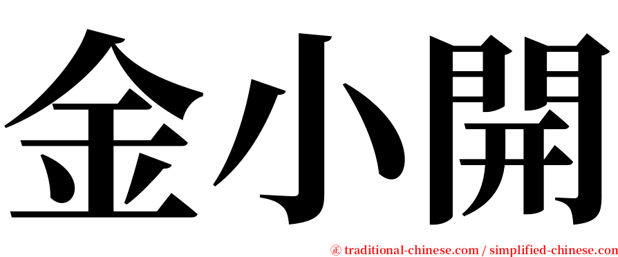 金小開 serif font