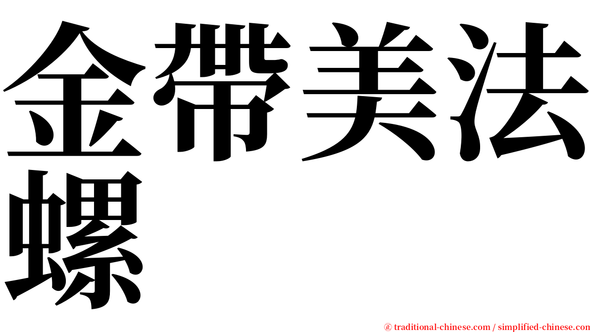 金帶美法螺 serif font