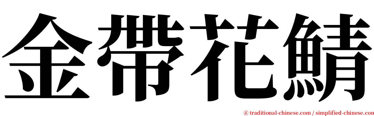 金帶花鯖 serif font