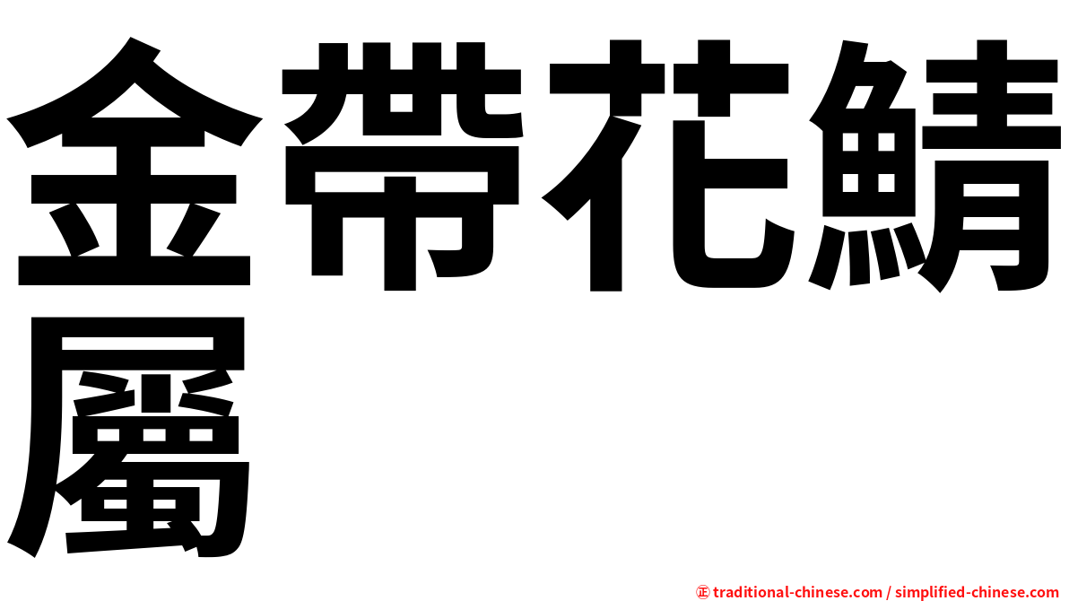 金帶花鯖屬