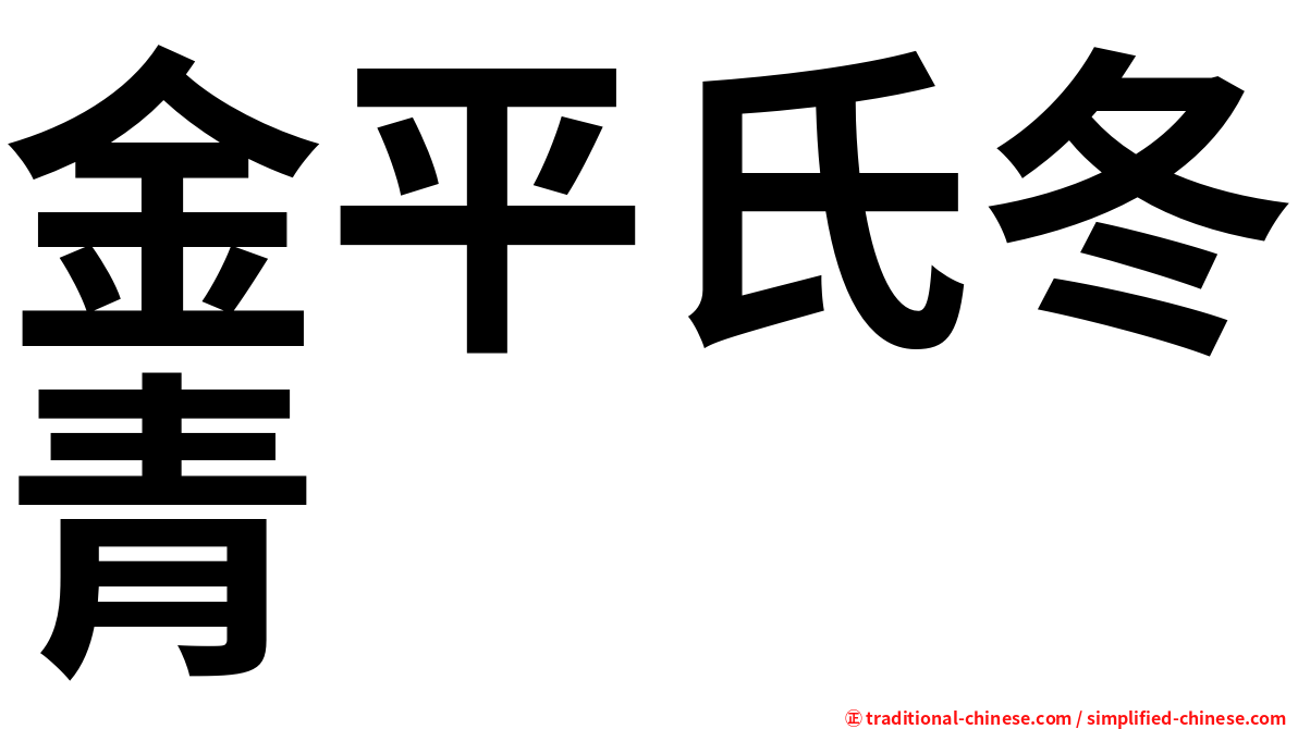 金平氏冬青