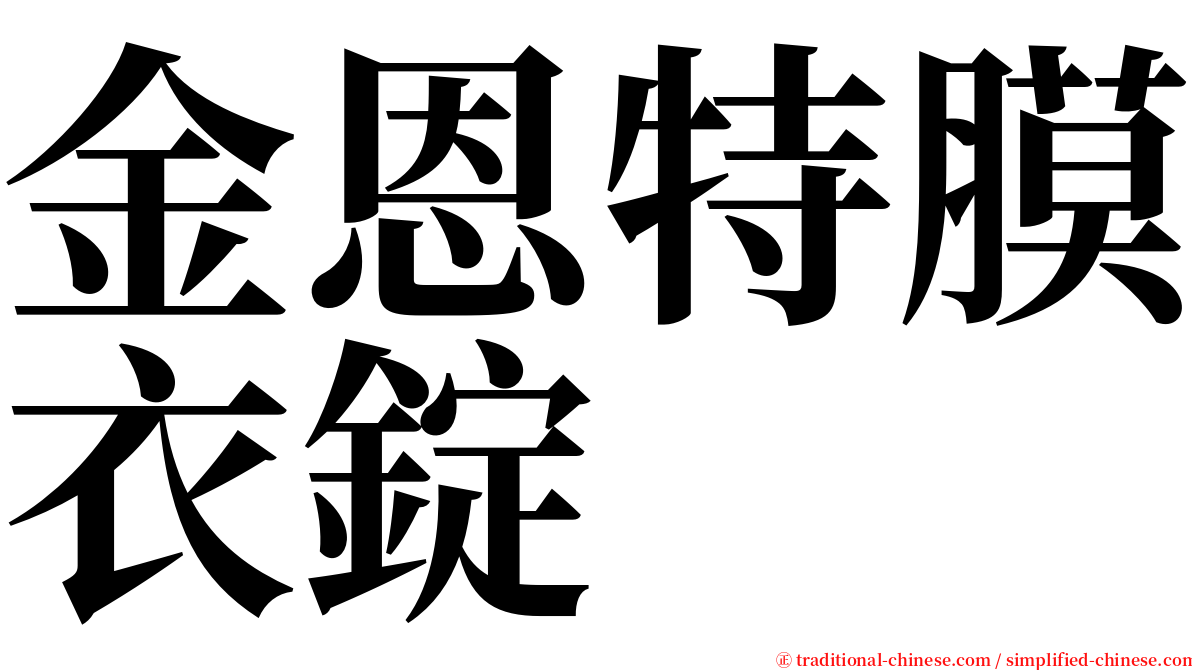 金恩特膜衣錠 serif font