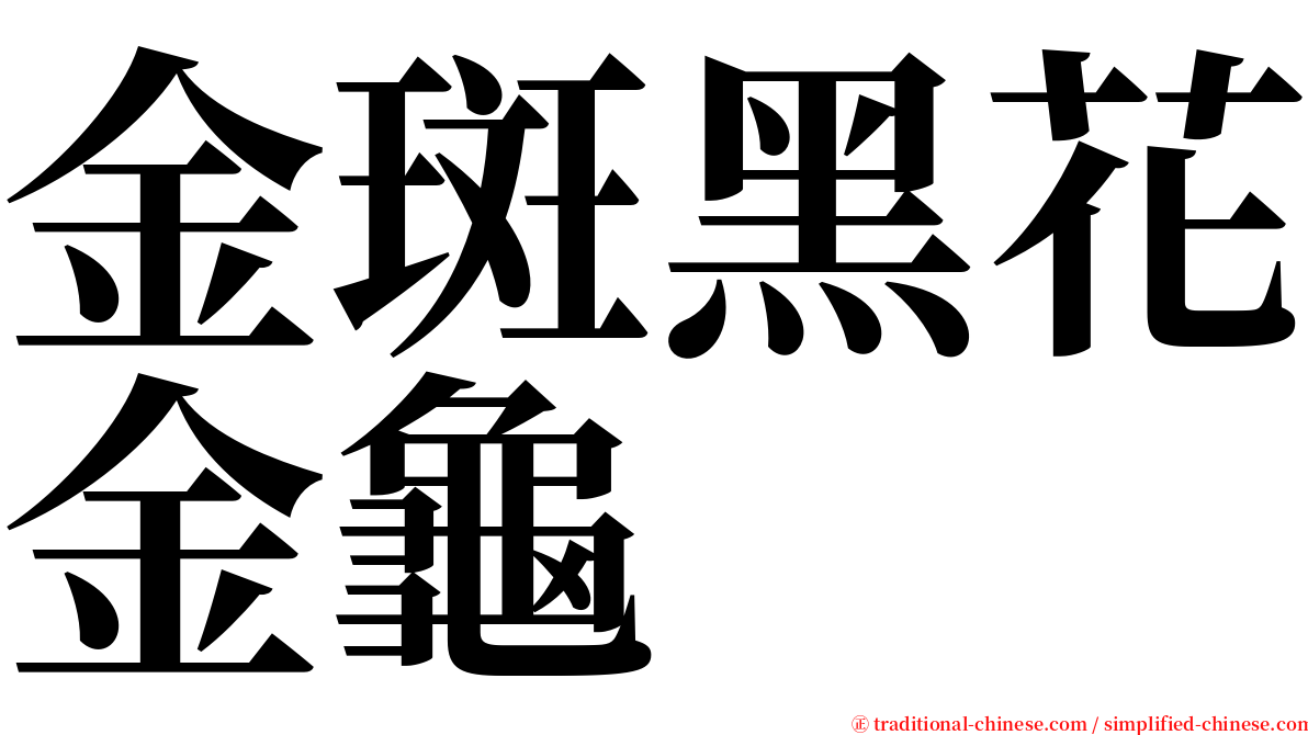 金斑黑花金龜 serif font