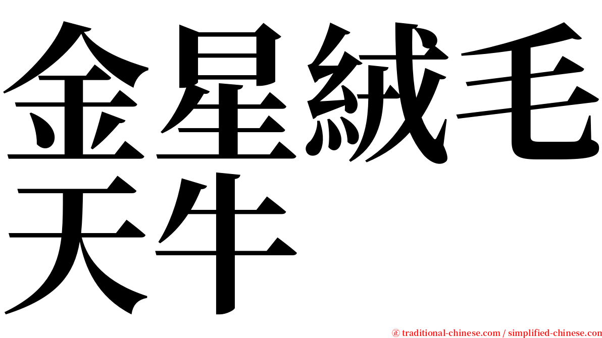 金星絨毛天牛 serif font